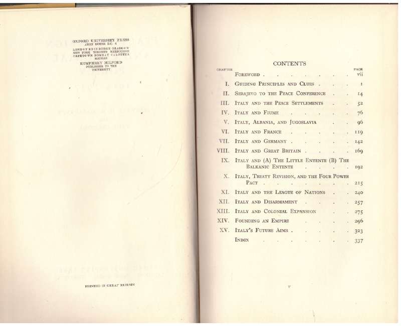 Italy's Foreign and Colonial Policy, 1914-1937 -- Maxwell H. H. Macartney, Paul Cremona