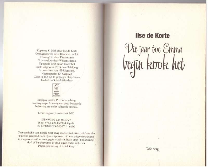Die Jaar toe Emma begin kook het -- Ilse de Korte