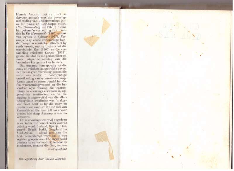 Karnaatjie : Reissketse en Essays -- Hennie Aucamp