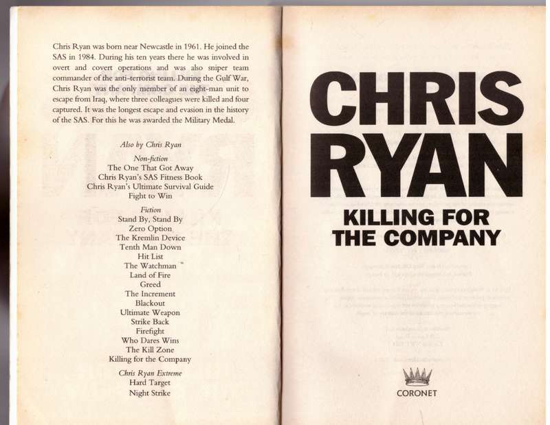 Killing for the Company  -- Chris Ryan