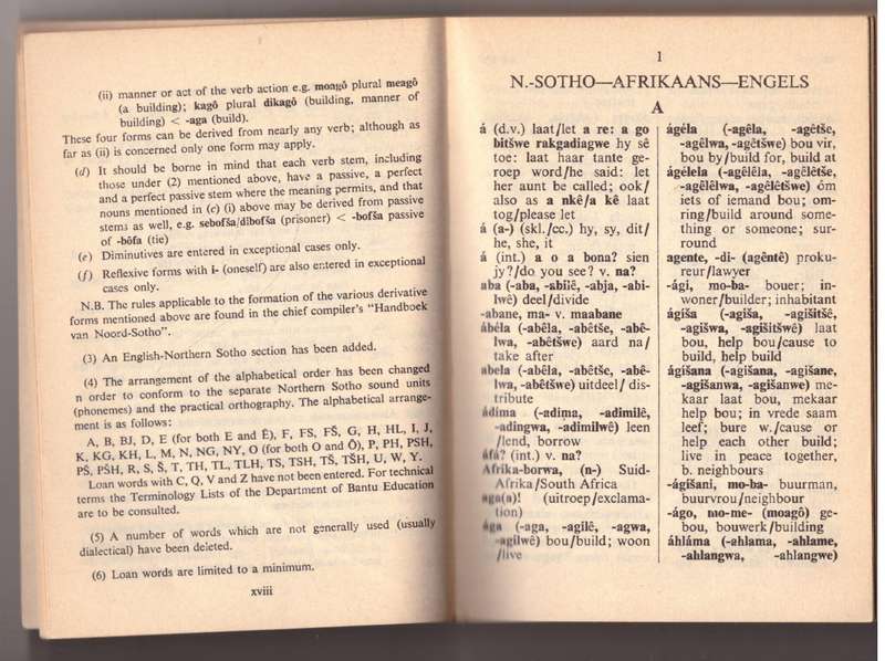 Klein Noord-Sotho woordeboek: N.-Sotho--Afrikaans--English, Afrikaans --N.-Sotho, English--N.-Sotho