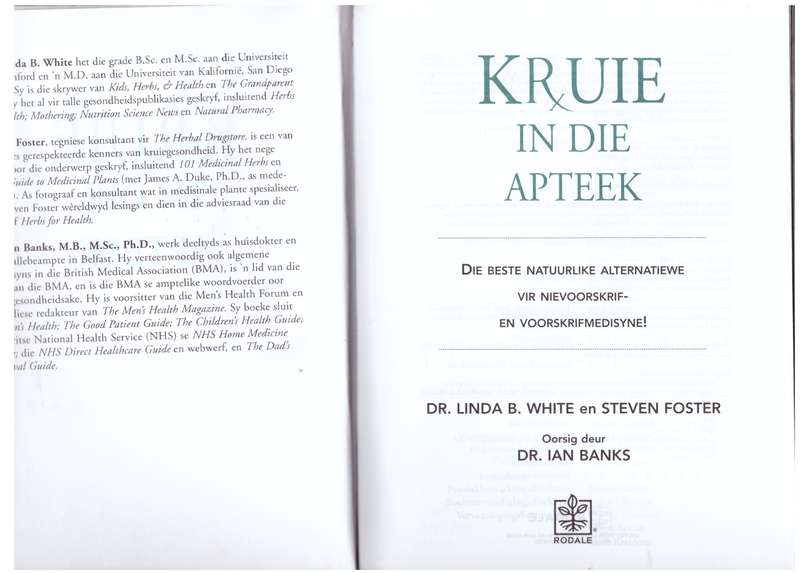 Kruie in die Apteek  Linda B. White, Steven Foster