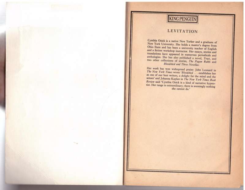 Levitation: Five Fictions - Cynthia Ozick