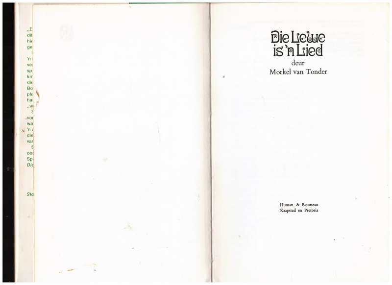 Die Lewe is `n Lied -- Morkel van Tonder