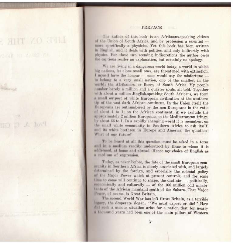 Life on the Sigmoid: An Essay in Bio-Politics --  A. C. Cilliers  **SIGNED**