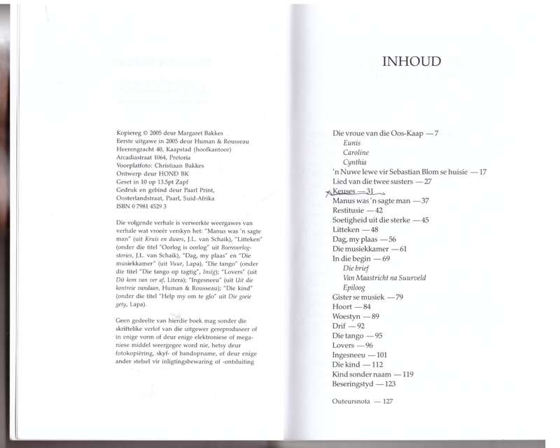 Littekens: stories en memories  --  Margaret Bakkes