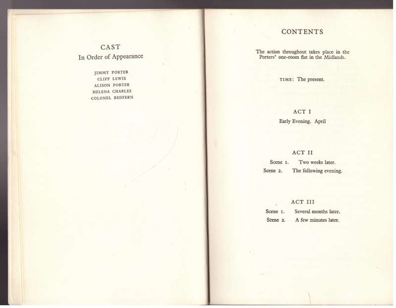 Look Back in Anger: A Play in Three Acts -- John Osborne