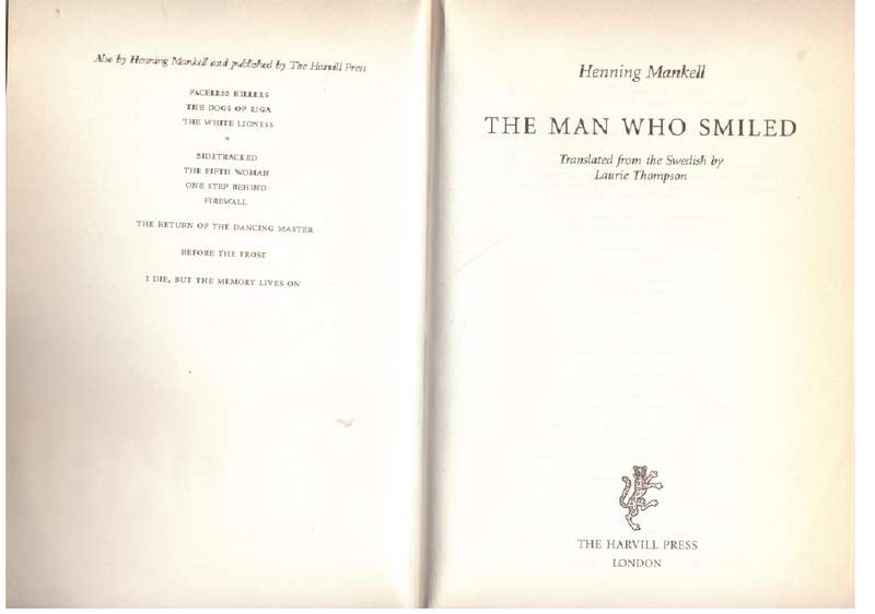 The Man Who Smiled - Henning Mankell