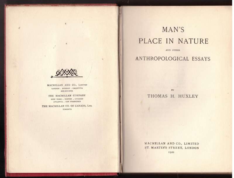 Man's Place in Nature: And Other Anthropological Essays -- Thomas H. Huxley