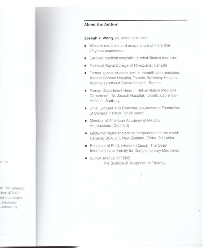A Manual of Neuro-Anatomical Acupuncture, Vol 1: Musculo-Skeletal Disorders - Joseph Y. Wong