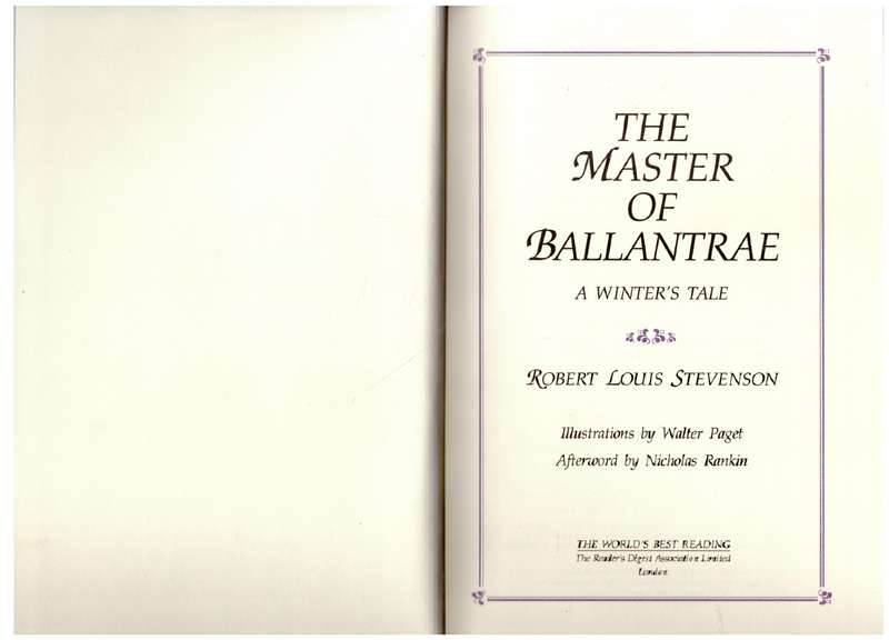 The Master of Ballantrae -- Robert Louis Stevenson