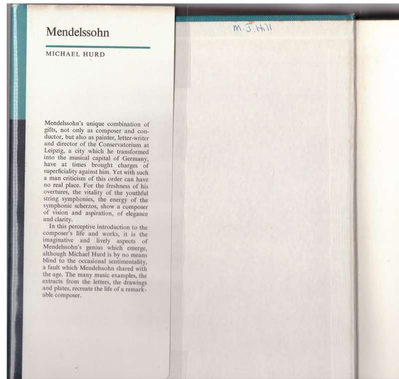 Mendelssohn (The Great composers)  --  Michael Hurd