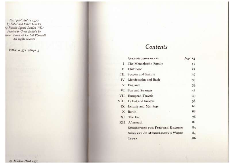Mendelssohn (The Great composers)  --  Michael Hurd