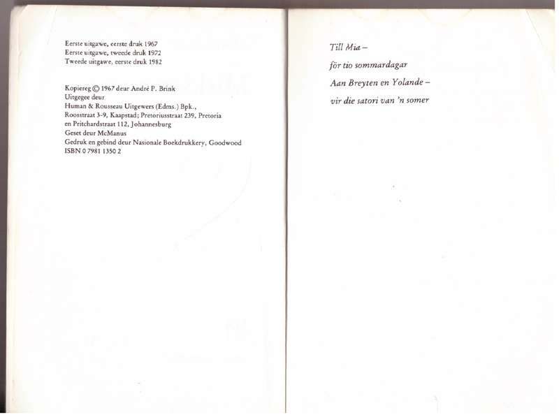 Miskien Nooit -- André P. Brink