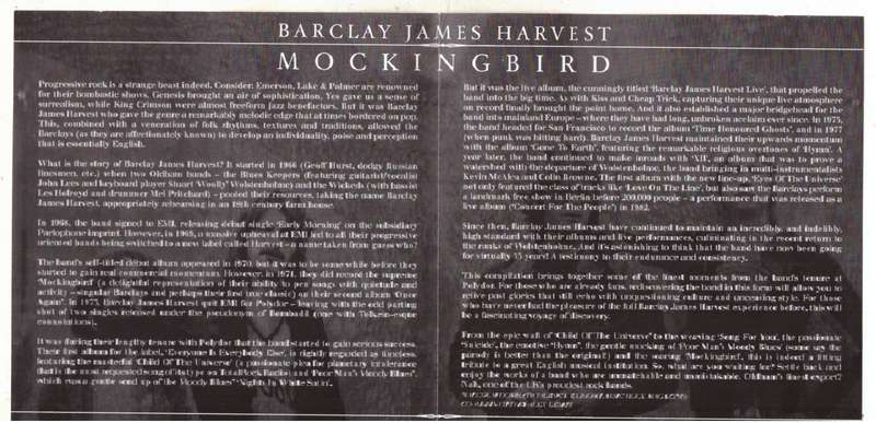 Barclay James Harvest  Mockingbird (CD)