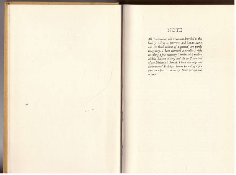 Mountolive: A Novel  --  Lawrence Durrell