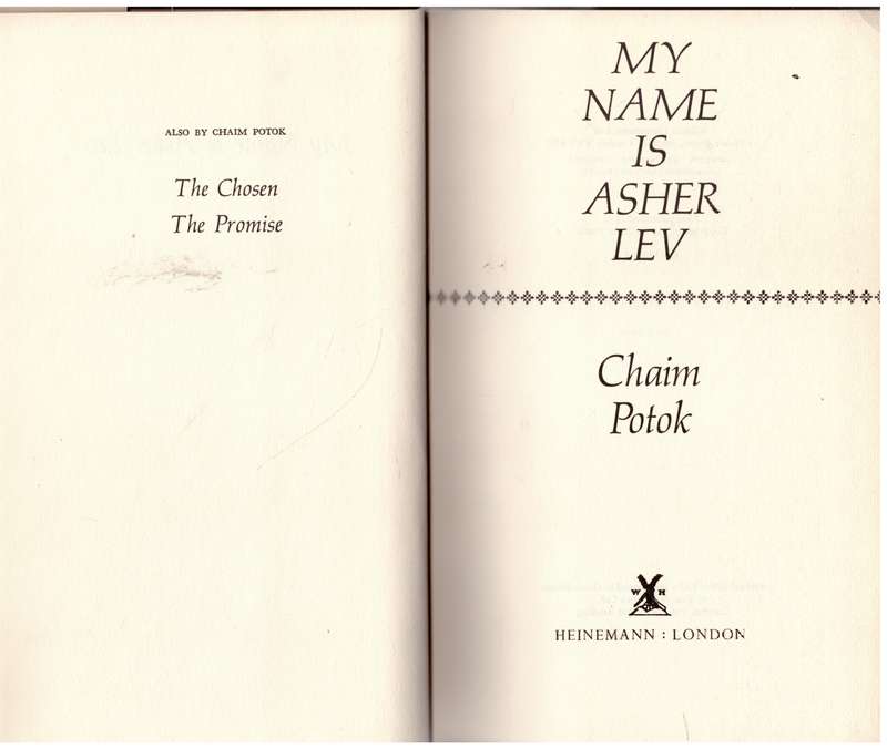 My Name Is Asher Lev  --  Chaim Potok