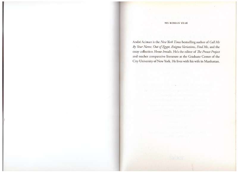 My Roman Year - Andre Aciman
