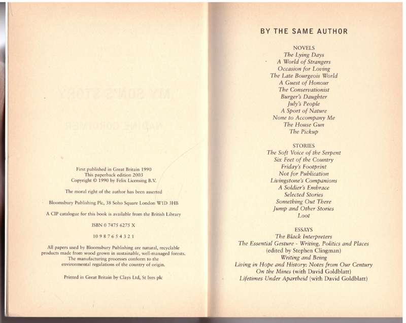 My Son's Story - Nadine Gordimer