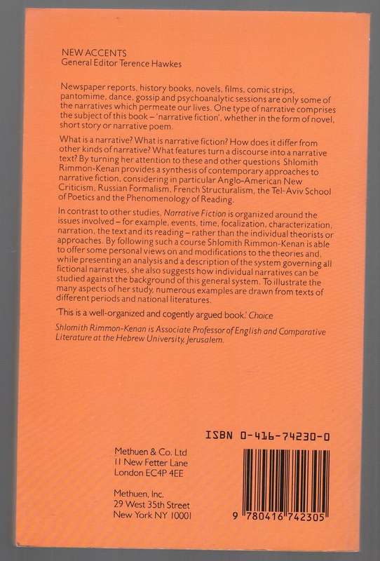 Narrative Fiction: Contemporary Poetics -- Shlomith Rimmon-Kenan