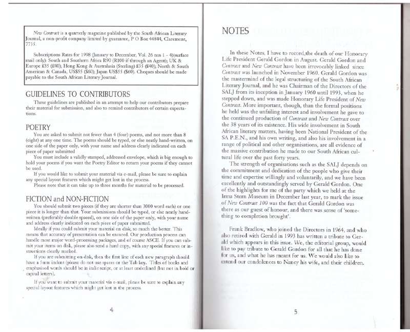 New Contrast 103 - Volume 26, Number 3, September 1998