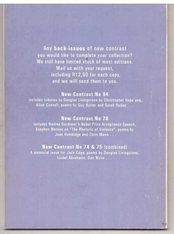 New Contrast 111 - Volume 28, Number 3, Winter 2000