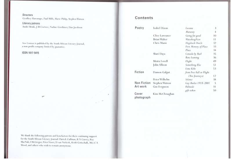 New Contrast 113, Volume 29, Number 1, Summer 2001