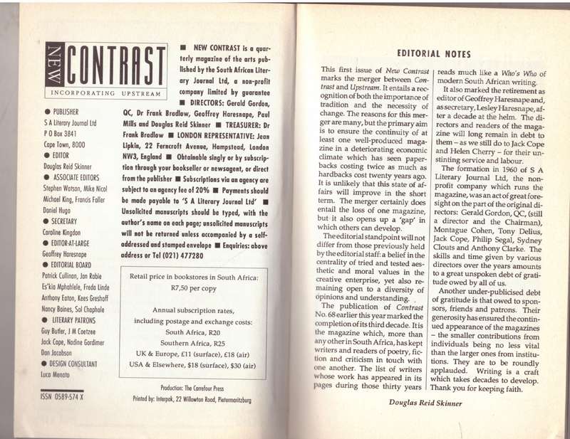 New Contrast 69 - Volume 18, Number 1, Autumn 1990
