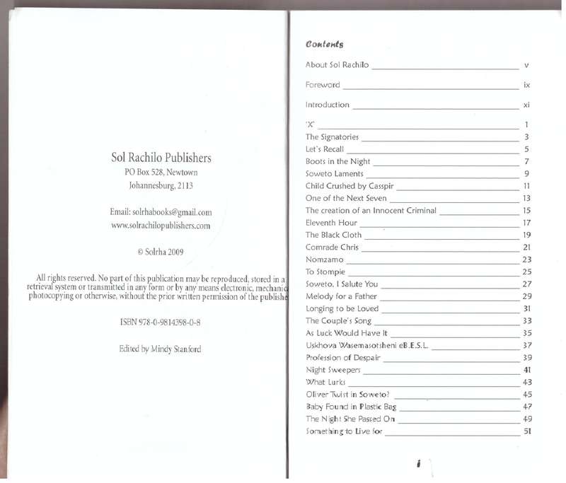 Nostalgic Waves from Soweto: Poetic Memories of the June, 16th Uprising - Sol Rachilo  **SIGNED**
