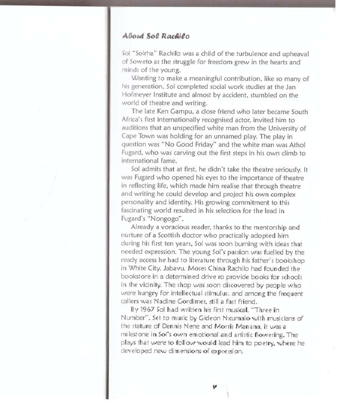 Nostalgic Waves from Soweto: Poetic Memories of the June, 16th Uprising - Sol Rachilo  **SIGNED**
