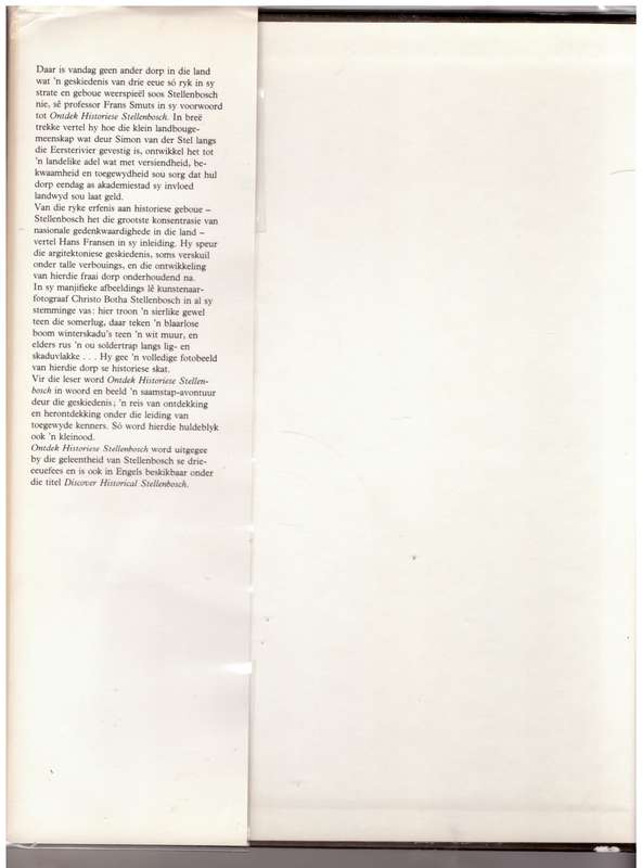Ontdek Historiese Stellenbosch  --  Hans Fransen, Christo S. Botha