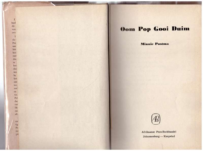 Oom Pop gooi duim -- Minnie Postma
