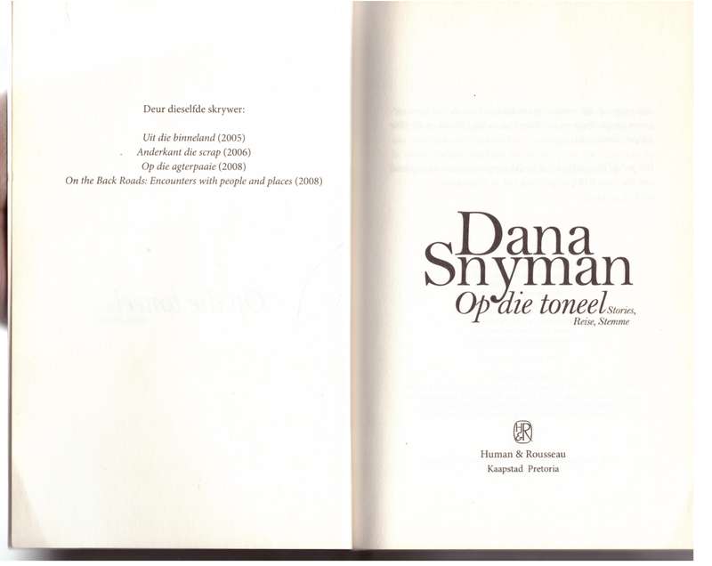 Op Die Toneel  - Dana Snyman