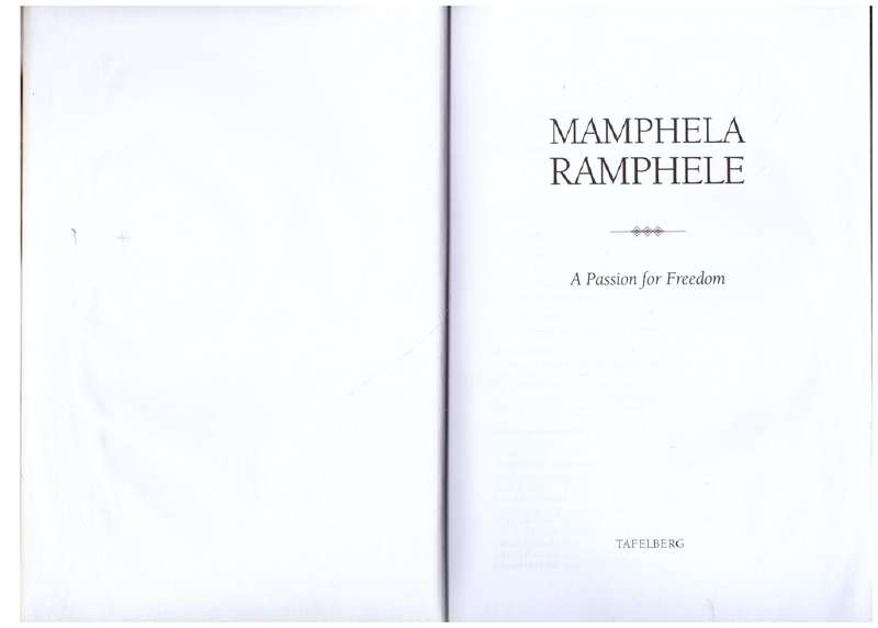 A Passion For Freedom -- Mamphela Ramphele