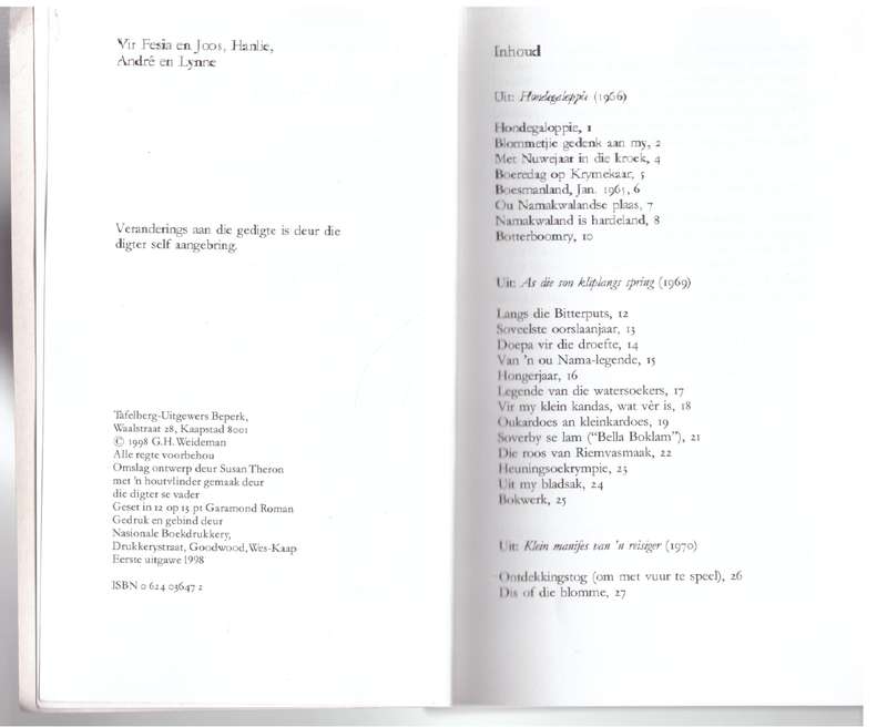 Pella lê 'n kruistog vêr: 'n Keuse Uit Sy poësie 1966-1987 -- George Weideman