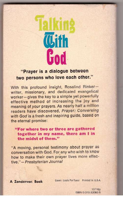 Prayer: Conversing with God --  Rosalind Rinker