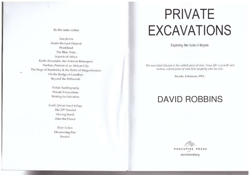 Private Excavations: Exploring the Roots of Dogma - David Robbins