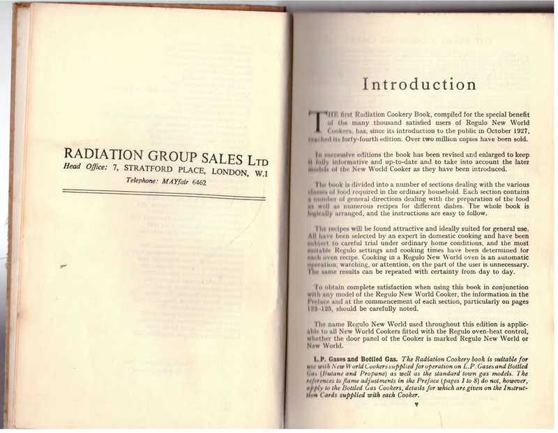 Radiation Cookery Book: For Use with the Regulo New World Gas Cookers