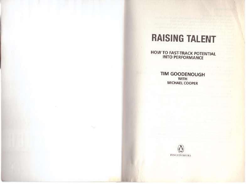 Raising Talent - How to Fast-Track Potential into Performance  -  Tim Goodenough