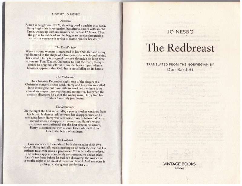 The Redbreast  --  Jo Nesbø