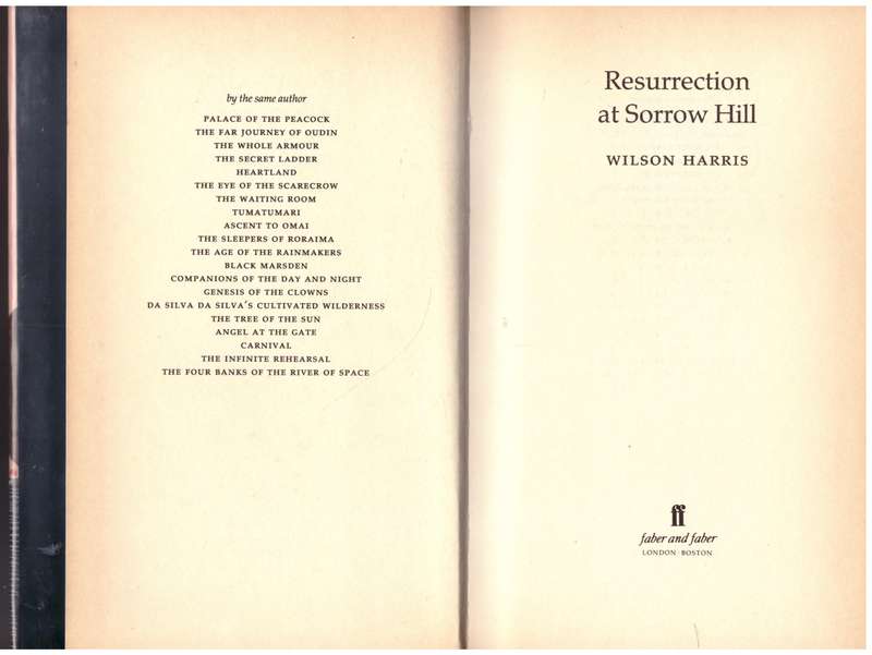 Resurrection at Sorrow Hill -- Wilson Harris