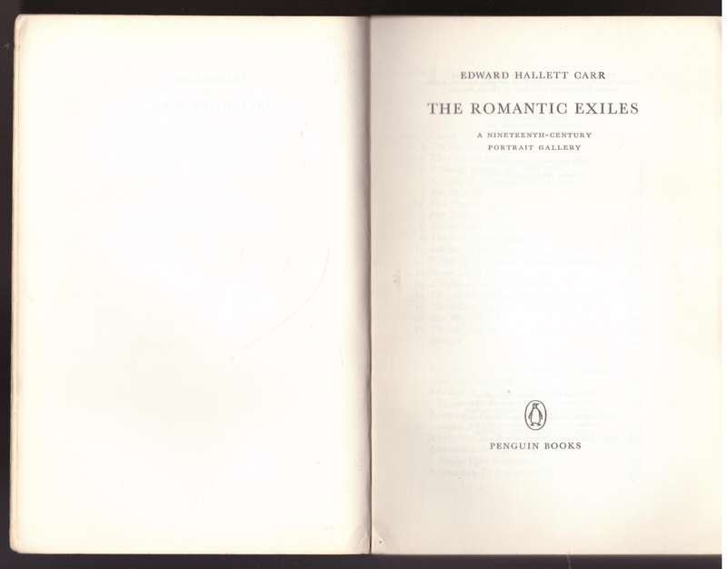 The Romantic Exiles  --  Edward Hallett Carr