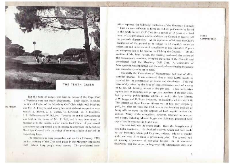 A Short history of the Mowbray Golf Club  --  W. S. Mackie