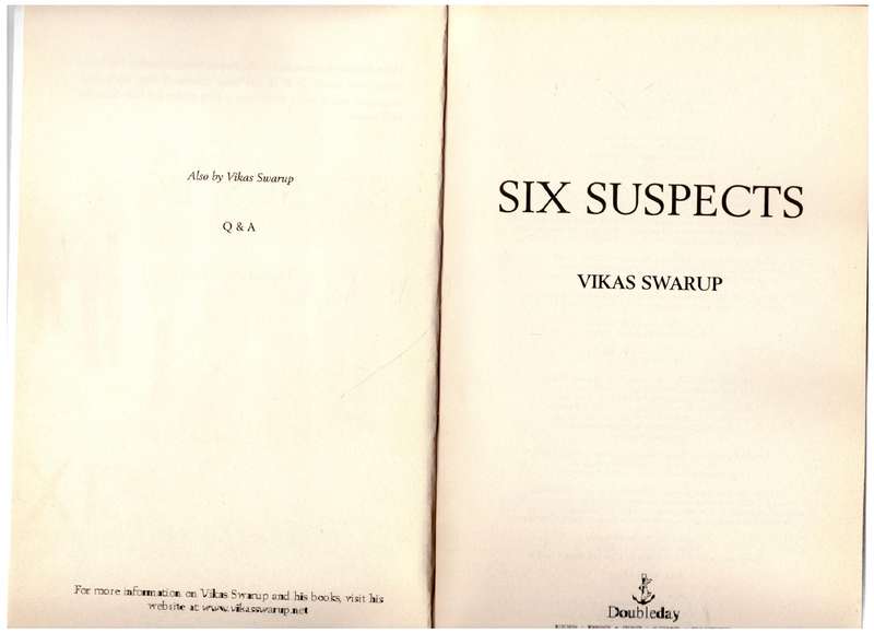 Six Suspects: A Novel - Vikas Swarup