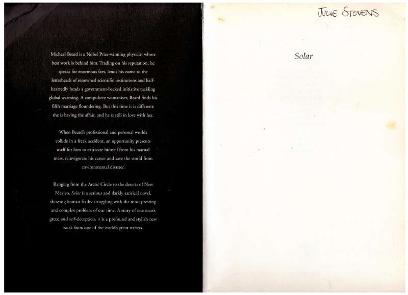 Solar -- Ian McEwan