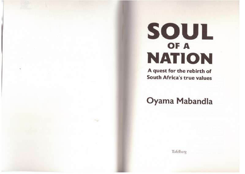 Soul of a Nation: A Quest for the Rebirth of South Africa's True Values -  Oyama Mabandla