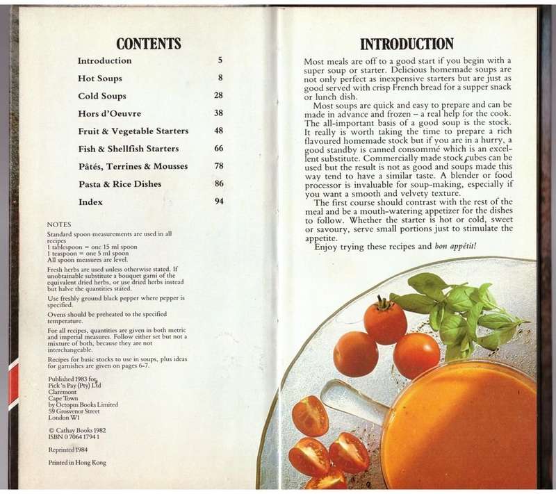 The Pick 'n Pay Book of Soups & Starters -- Caroline Ellwood