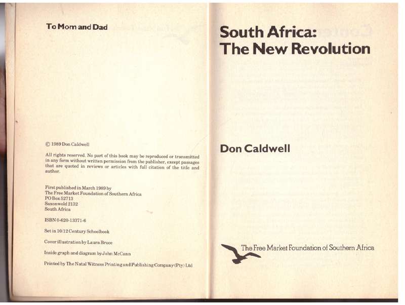 South Africa, the New Revolution - Don Caldwell