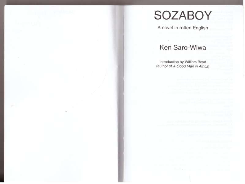 Sozaboy  --  Ken Saro-Wiwa