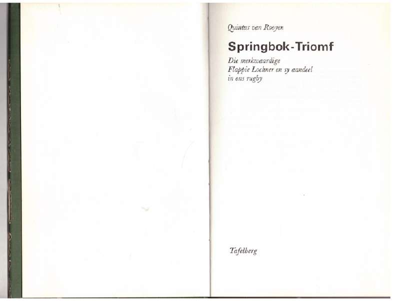 Springbok-Triomf - Quintus Van Rooyen